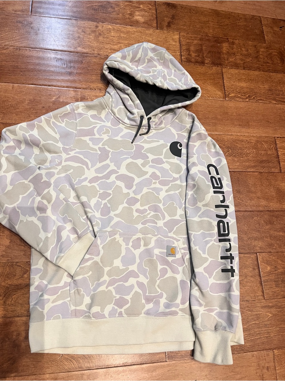 Carhartt women’s Camo Hooded Sweatshirt - Light Beige/Pastel Camo
